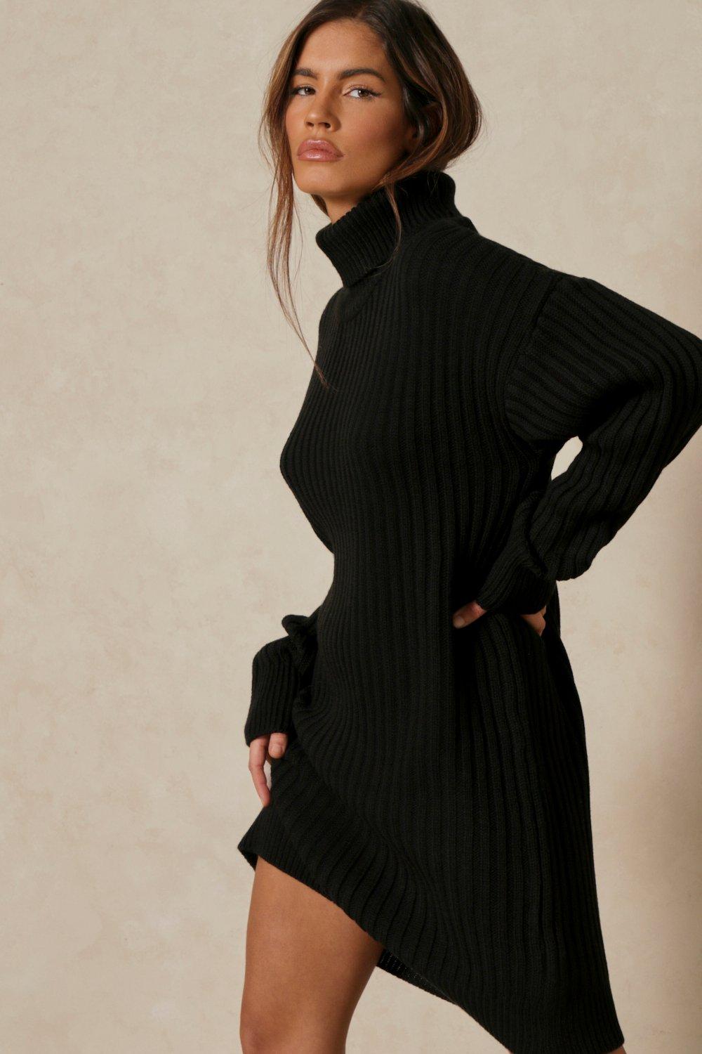 Oversized Knitted High Neck Sweater ...